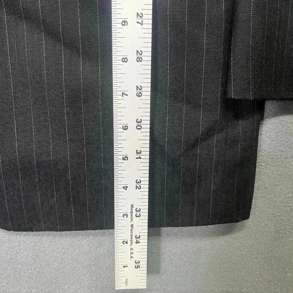 Riserva Made In Italy 100% Wool Blazer Sports Coat Mens 44R Black Pinstripe - Picture 5 of 11